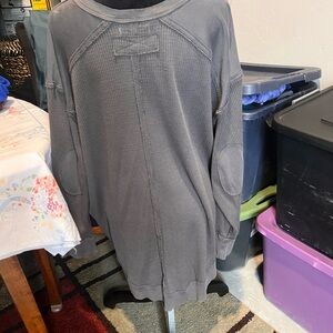 We The Free Charcoal Waffle Knit Long Sleeve